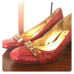 ❤️Beautiful Red Leather & Patent Leather Heels